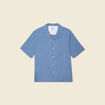 Chemise manches courtes bleu gris homme