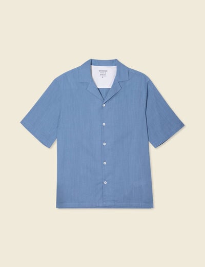 Chemise manches courtes bleu gris homme