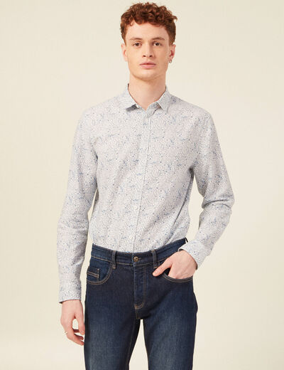 Chemise manches longues bleu homme
