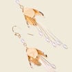 Boucles d'oreilles pendantes ecru femme