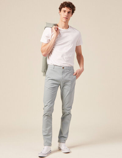 Pantalon slim Instinct chino bleu gris homme