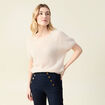 Pull manches courtes creme femme