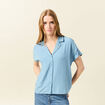 Chemise manches courtes bleu clair femme