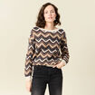 Pull manches longues bleu marine femme