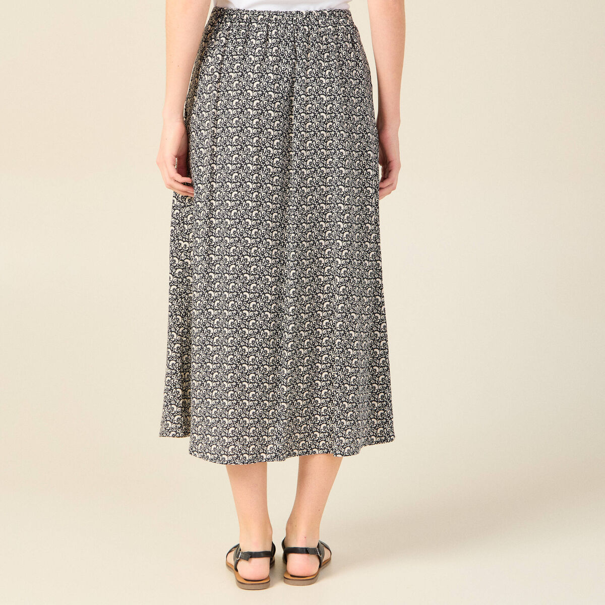 Jupe longue portefeuille noir femme