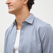 Chemise col am&eacute;ricain manches longues bleu gris homme