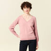 Pull manches longues rose pastel femme