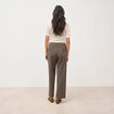 Pantalon droit taille haute taupe femme