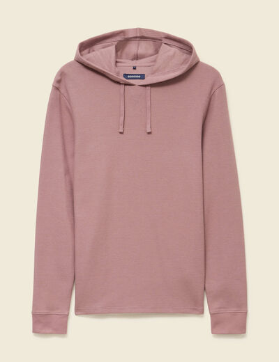 T-shirt &agrave; capuche vieux rose homme