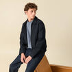 Blouson manches longues col classique bleu marine homme