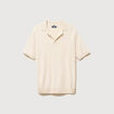 Polo manches courtes col cubain ecru homme