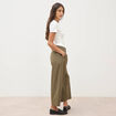 Pantalon barrel vert olive femme