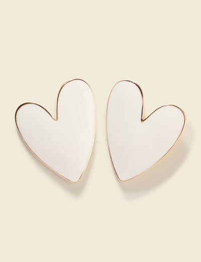 Boucles d'oreilles clous creme femme