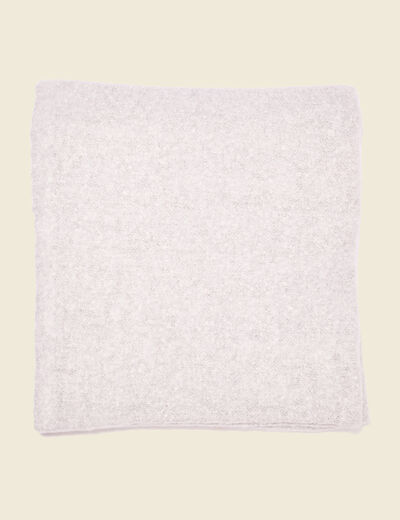 &Eacute;charpe maille duveteuse gris clair femme