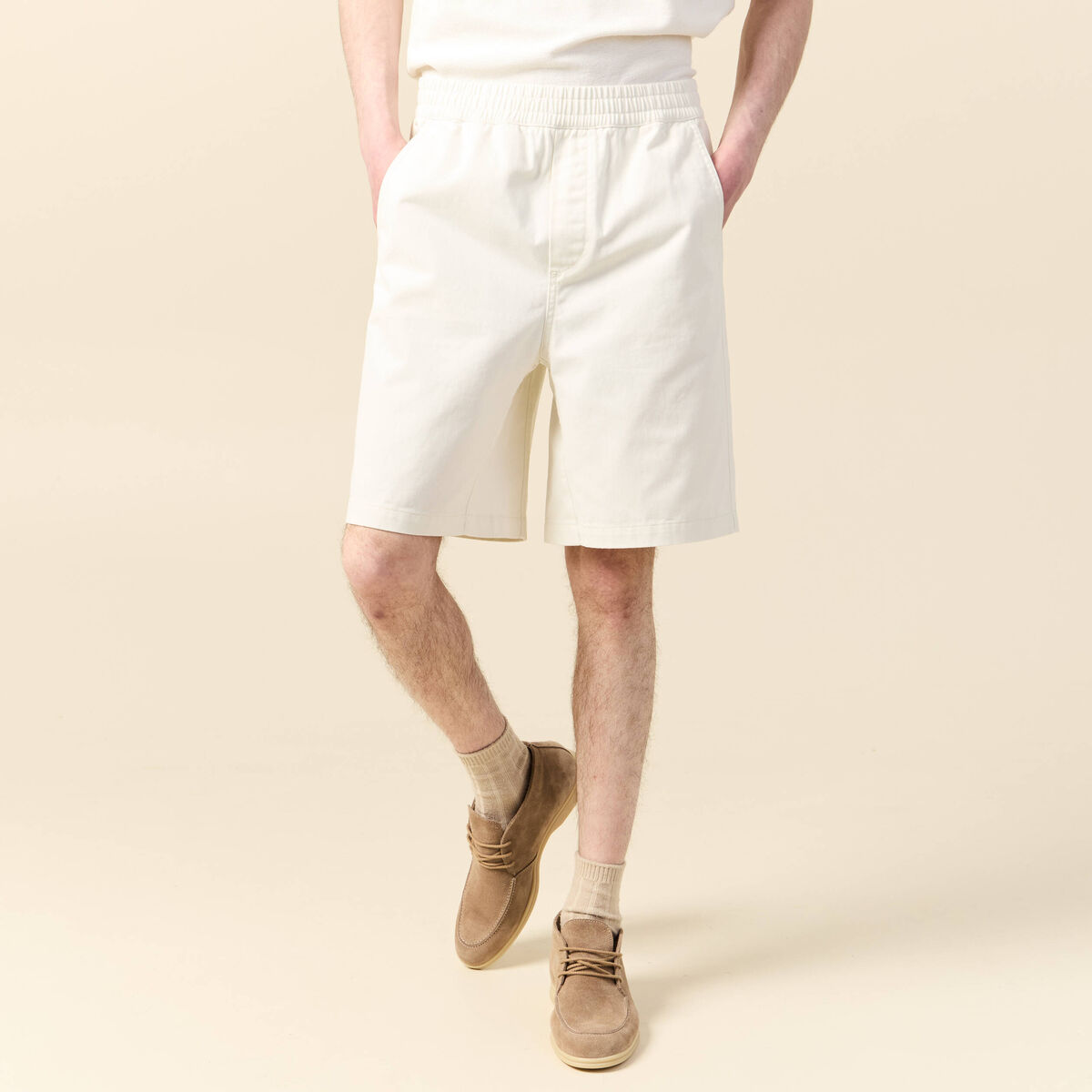 Bermuda droit ecru homme