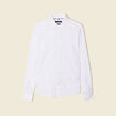 Chemise cintr&eacute;e en coton manches longues blanc homme