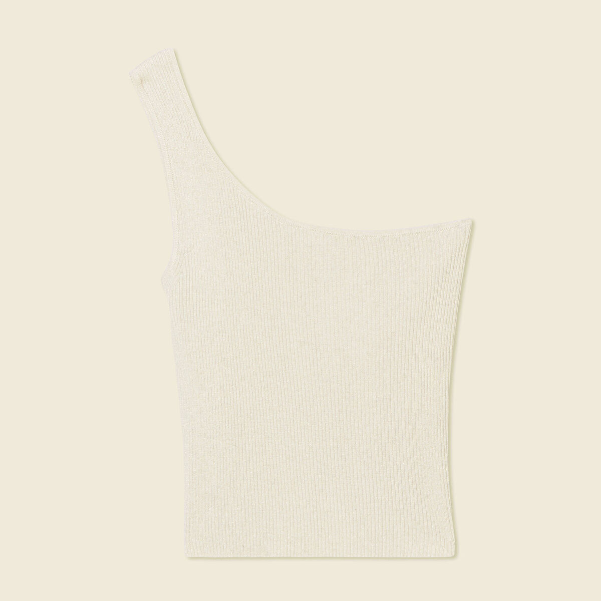 Pull asymétrique creme femme