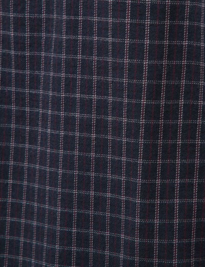 Chemise manches longues en coton bleu marine homme