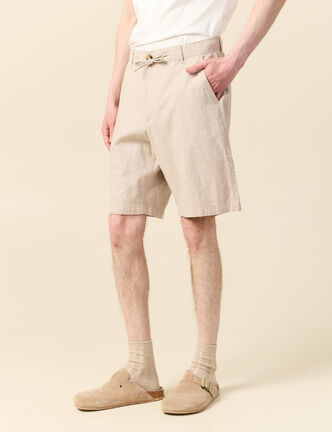 Bermuda droit beige homme