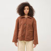 Blouson bouclette marron clair femme