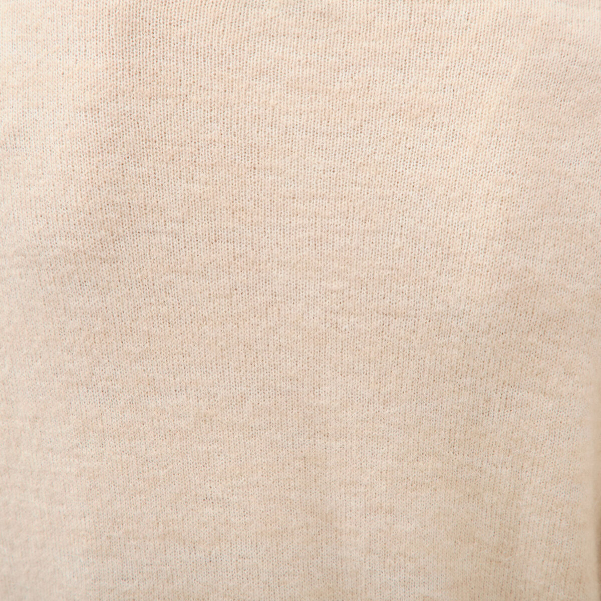 Gilet droit col rond manches longues creme femme