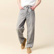 Jeans large 5 poches longueur 32 denim snow gris homme