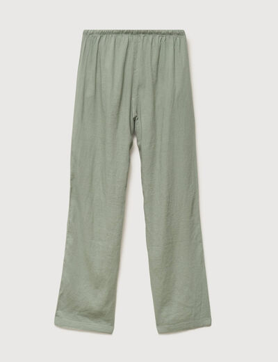 Pantalon standard fluide vert kaki femme