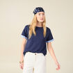 T-shirt manches courtes bleu marine femme