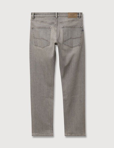 Jeans straight longueur 32 en coton denim snow gris homme
