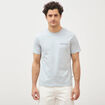T-shirt droit en coton col rond gris clair homme