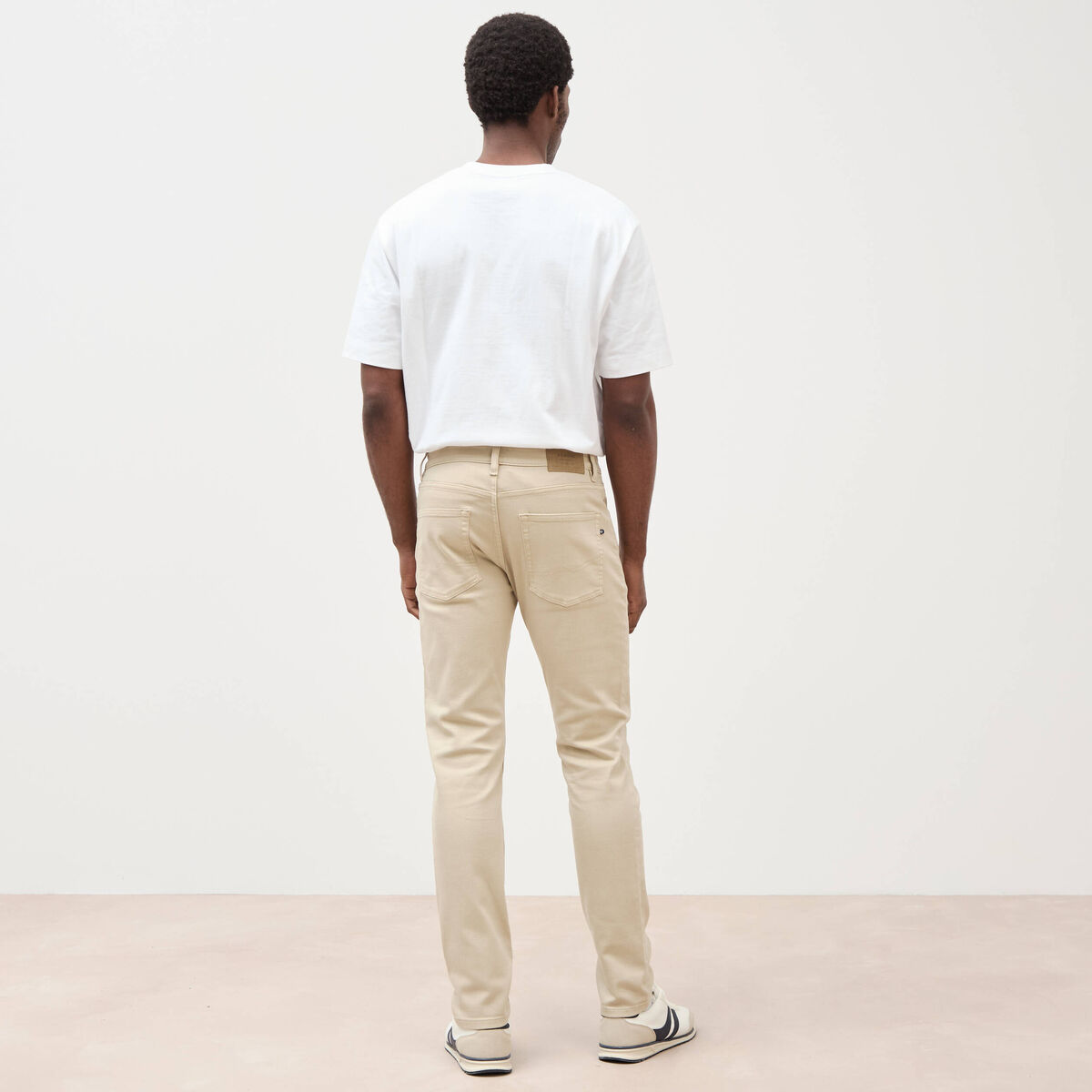 Jeans slim 5 poches denim beige homme