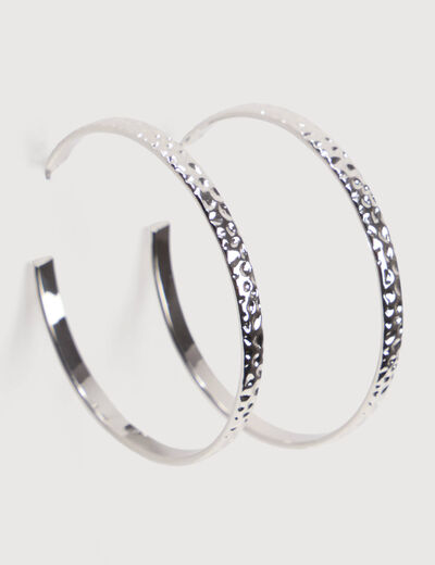 Cr&eacute;oles couleur argent femme