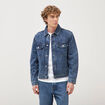 Veste droite en coton col classique denim stone homme