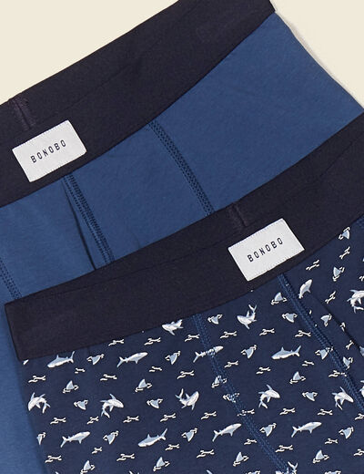 Lot 2 boxers bleu marine homme