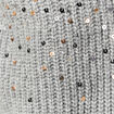 Gilet boutonné à sequins gris femme