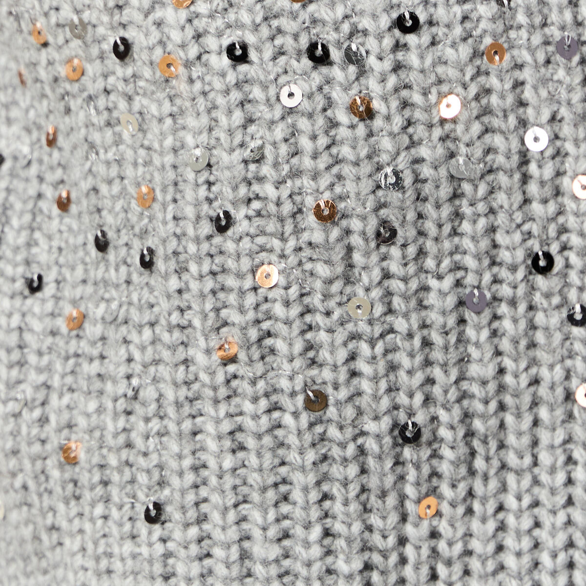 Gilet boutonné à sequins gris femme