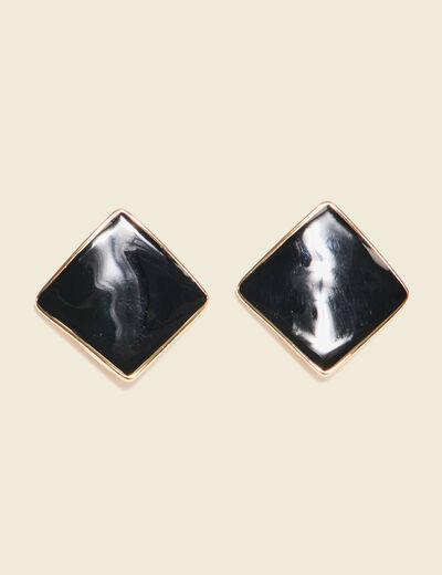 Boucles d'oreilles clous noir femme