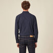 Chemise cintr&eacute;e manches longues bleu fonc&eacute; homme