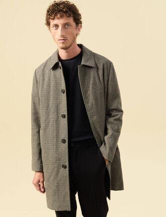 Manteau col classique manches longues camel homme