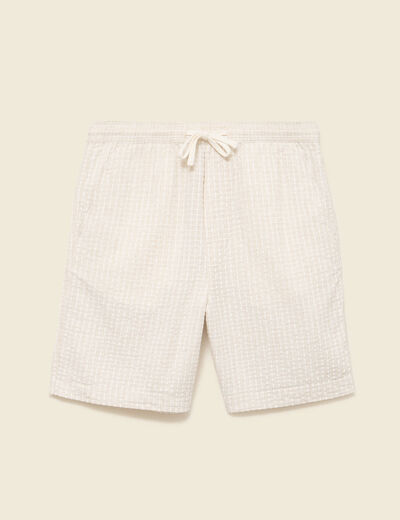 Bermuda coupe droite beige homme