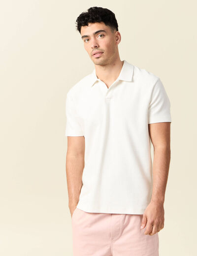 Polo manches courtes ecru homme