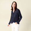 Chemise manches longues bleu marine femme
