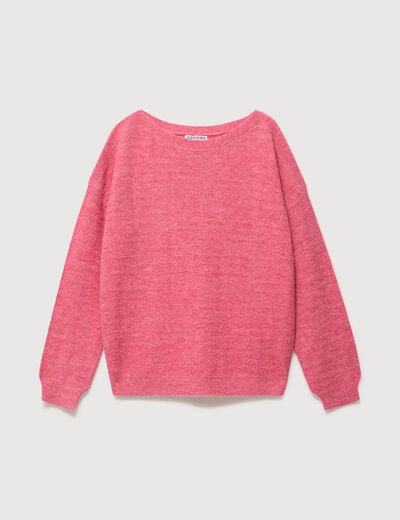 Pull manches longues col bateau vieux rose femme