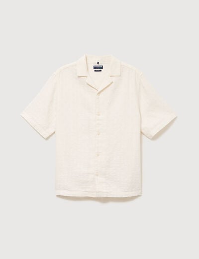 Col boyfriend manches courtes en coton ecru homme