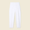 Pantalon slouchy taille haute blanc femme
