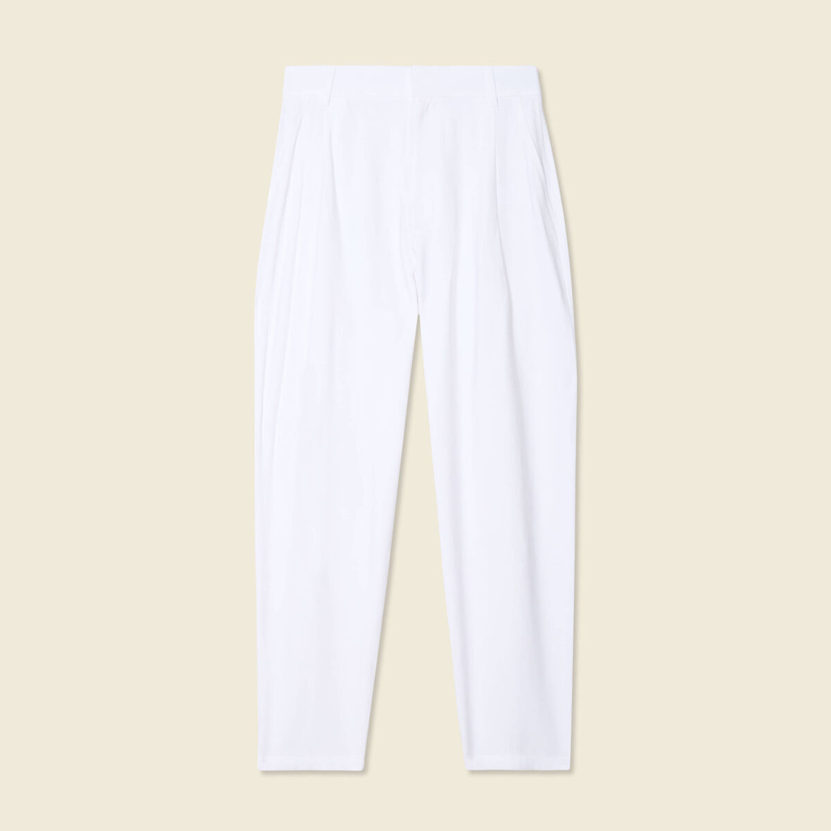 Pantalon slouchy taille haute blanc femme