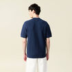 Polo cintr&eacute; manches courtes bleu marine homme