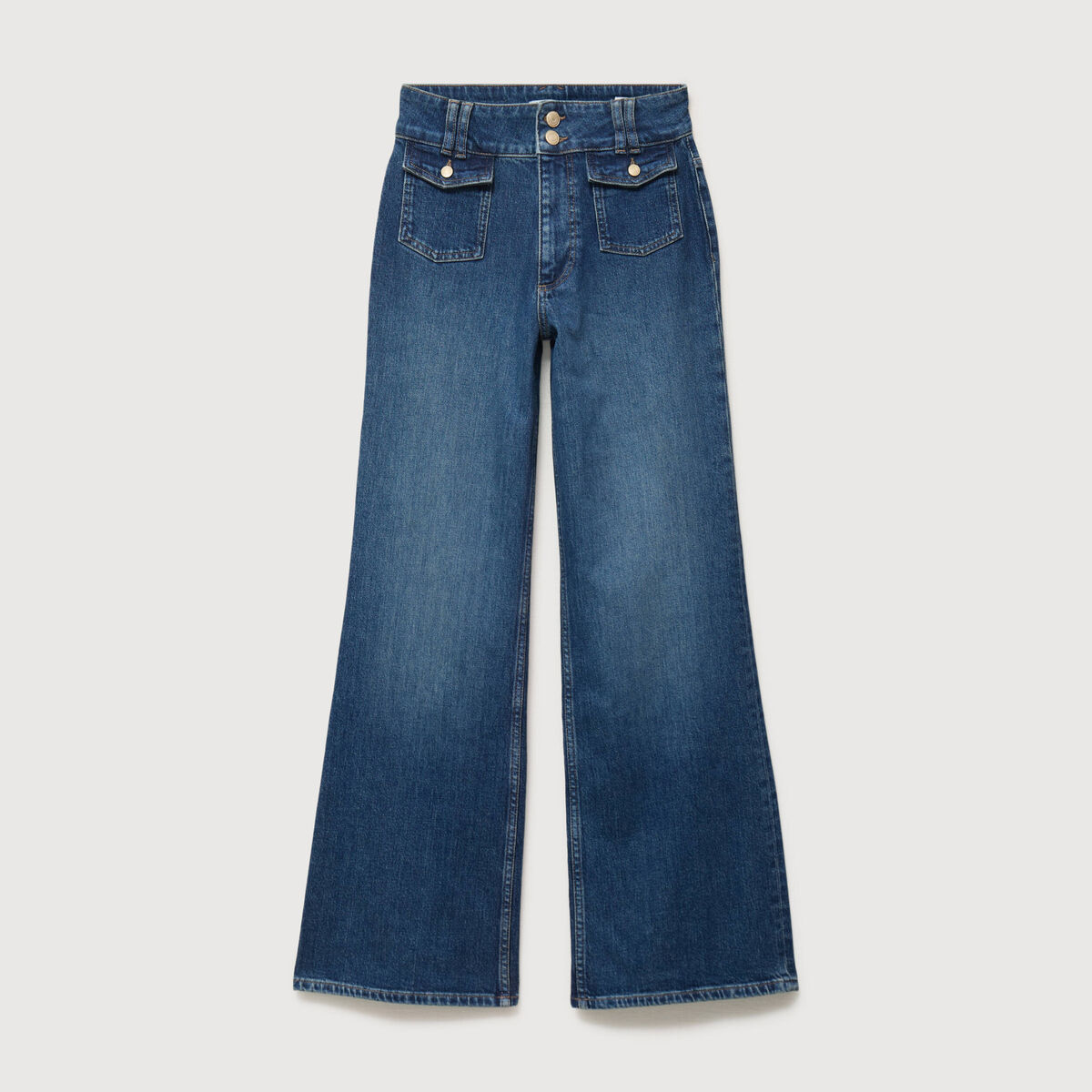 Jeans bootcut taille haute bleu femme