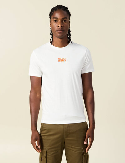 T-shirt manches courtes ecru homme