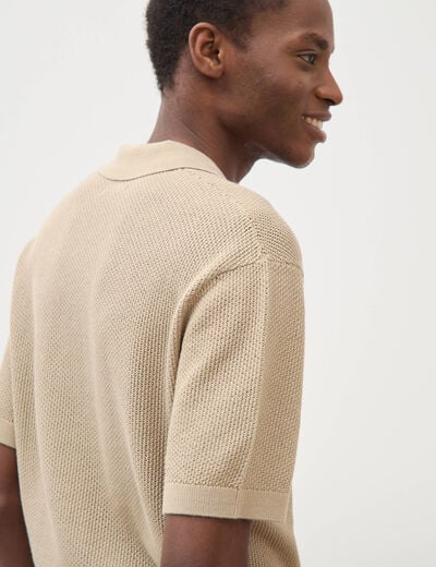 Polo manches courtes beige homme
